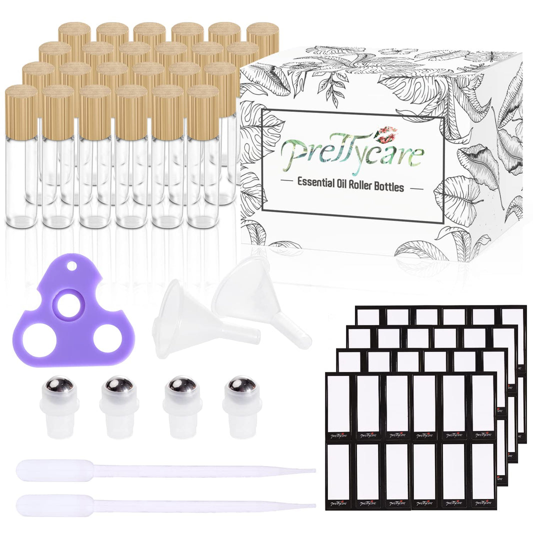 PrettyCare 4 Pack Amber Glass Oil Roller Bottles for Essential Oils 10ml, Roll On Bottles with Stainless Steel Roller Ball Leak-Proof Perfume Travel Refillable Bottle Empty, Beauty & Personal Care-PrettyCare 4 Pack Amber Glass Oil Roller Bottles for Essential Oils 10ml, Roll On Bottles with Stainless Steel Roller Ball Leak-Proof Perfume Travel Refillable Bottle Empty, Beauty & Personal Care