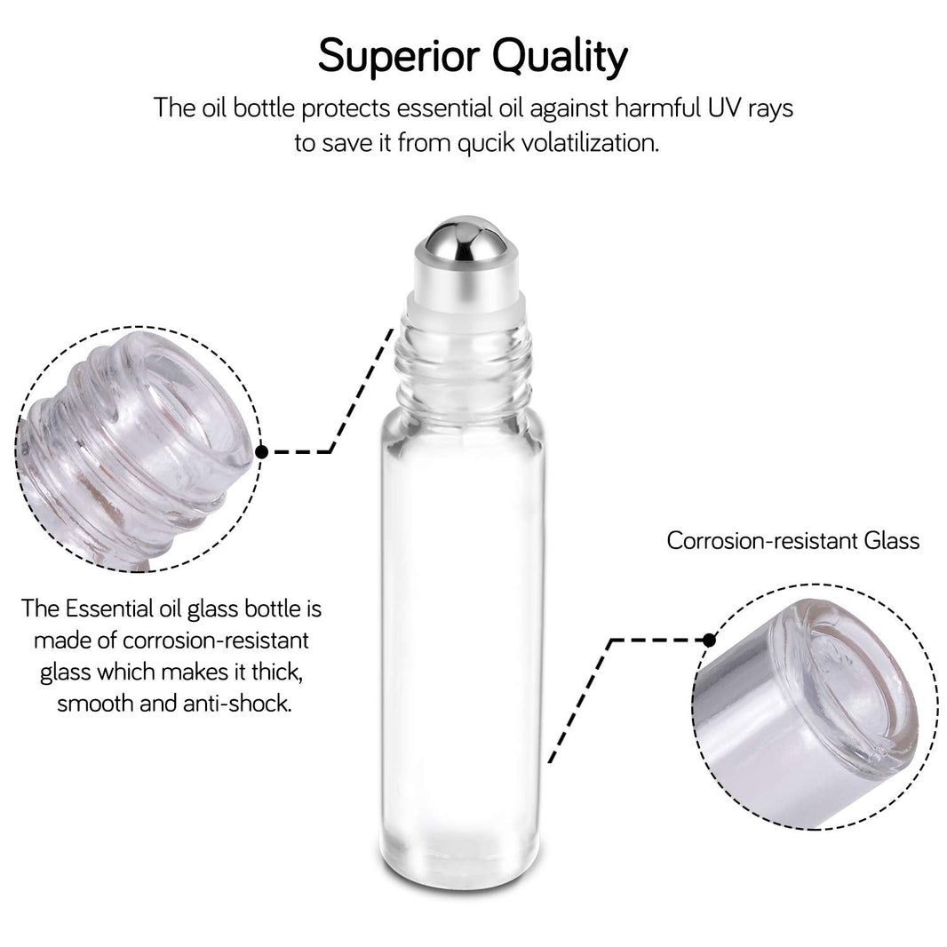 PrettyCare 4 Pack Amber Glass Oil Roller Bottles for Essential Oils 10ml, Roll On Bottles with Stainless Steel Roller Ball Leak-Proof Perfume Travel Refillable Bottle Empty, Beauty & Personal Care-PrettyCare 4 Pack Amber Glass Oil Roller Bottles for Essential Oils 10ml, Roll On Bottles with Stainless Steel Roller Ball Leak-Proof Perfume Travel Refillable Bottle Empty, Beauty & Personal Care