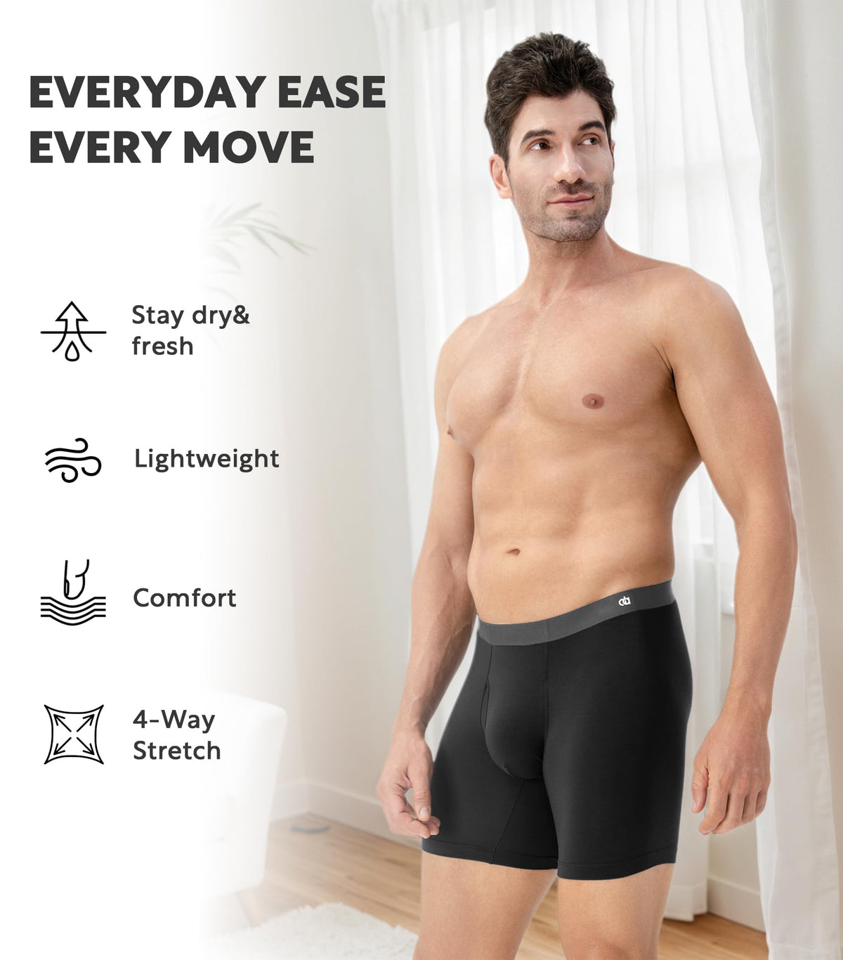 DAVID ARCHY Men's Ultra Soft Underwear Modal Boxer Briefs Slim Fit 6.5" | Second Skin Fabric Breathable, Smooth Low-Profile Waistband, Easy Access Side Fly, Tagless Anti Chafing for All-day Comfort-DAVID ARCHY Men's Ultra Soft Underwear Modal Boxer Briefs Slim Fit 6.5" | Second Skin Fabric Breathable, Smooth Low-Profile Waistband, Easy Access Side Fly, Tagless Anti Chafing for All-day Comfort
