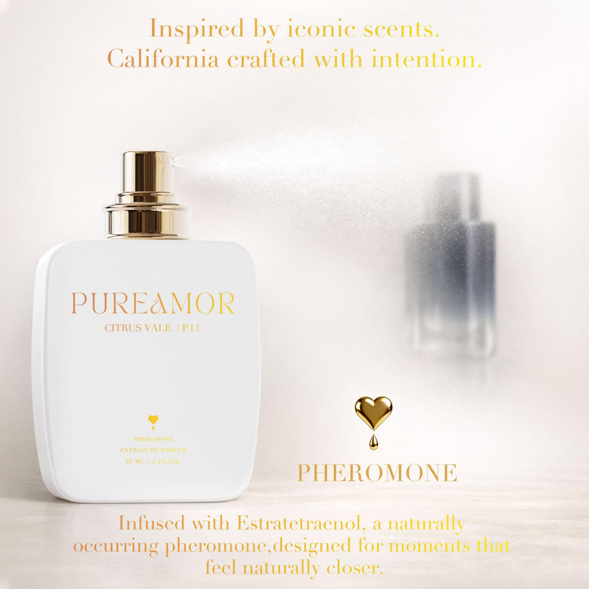 PUREAMOR Pheromone Perfume for Women, Moonlight Mellow Extrait de Parfum - Long Lasting Sweet Floral Gourmand Scent, 30% High Concentration, Full Size Fragrance Spray, 1.0 oz / 30 ml-PUREAMOR Pheromone Perfume for Women, Moonlight Mellow Extrait de Parfum - Long Lasting Sweet Floral Gourmand Scent, 30% High Concentration, Full Size Fragrance Spray, 1.0 oz / 30 ml