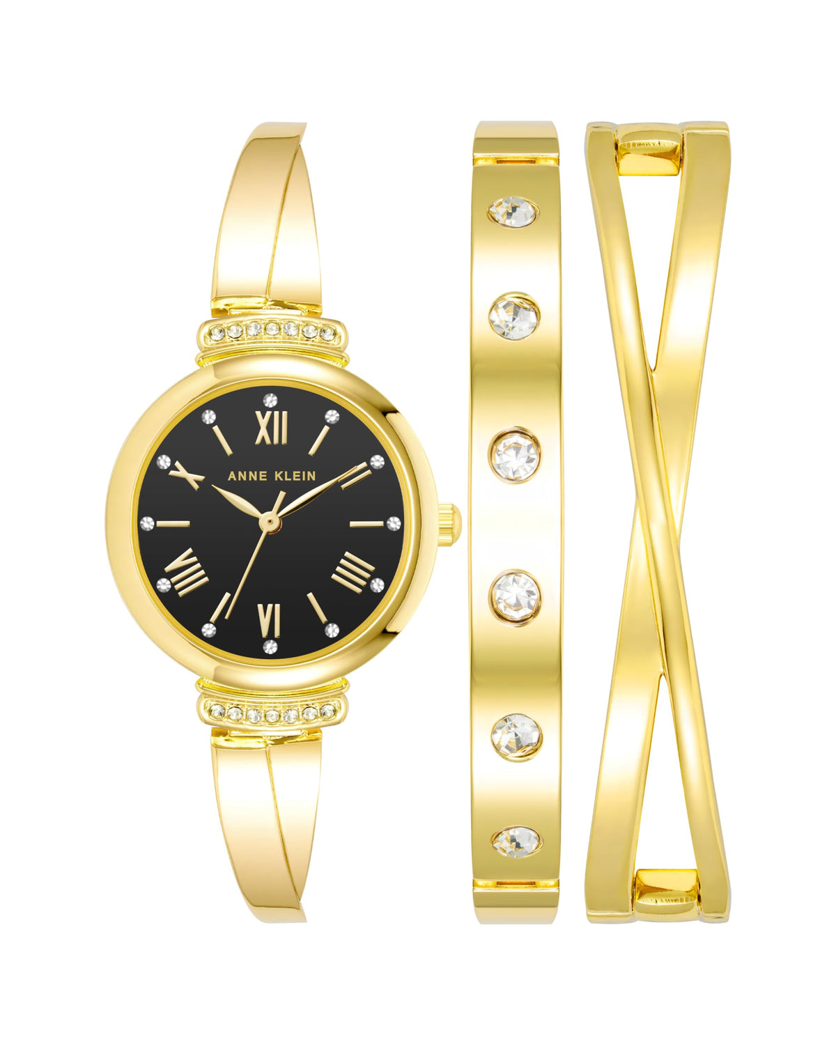 Anne Klein Women's Premium Crystal Accented Bangle Watch Set, AK/2245-Anne Klein Women's Premium Crystal Accented Bangle Watch Set, AK/2245