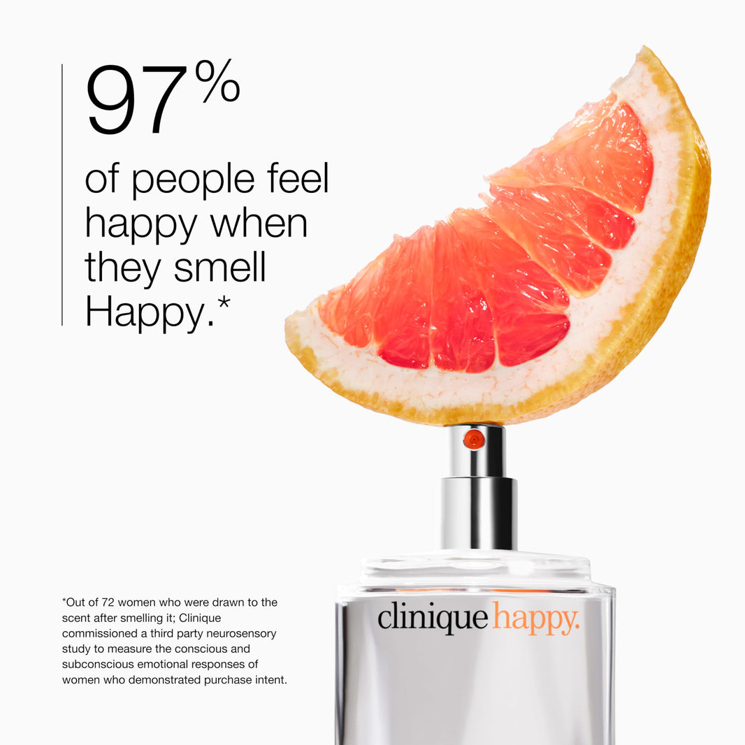 Clinique Happy Eau de Parfum Spray | Notes of Grapefruit, Bergamot, Hawaiian Wedding Flower + Spring Mimosa | Perfumes for Women-Clinique Happy Eau de Parfum Spray | Notes of Grapefruit, Bergamot, Hawaiian Wedding Flower + Spring Mimosa | Perfumes for Women