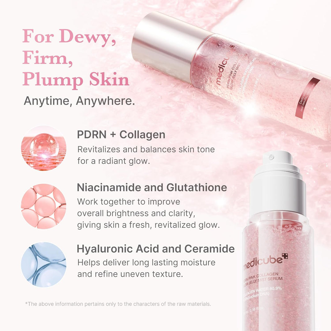 Medicube PDRN Pink Collagen Glow Jelly Mist Serum-Medicube PDRN Pink Collagen Glow Jelly Mist Serum
