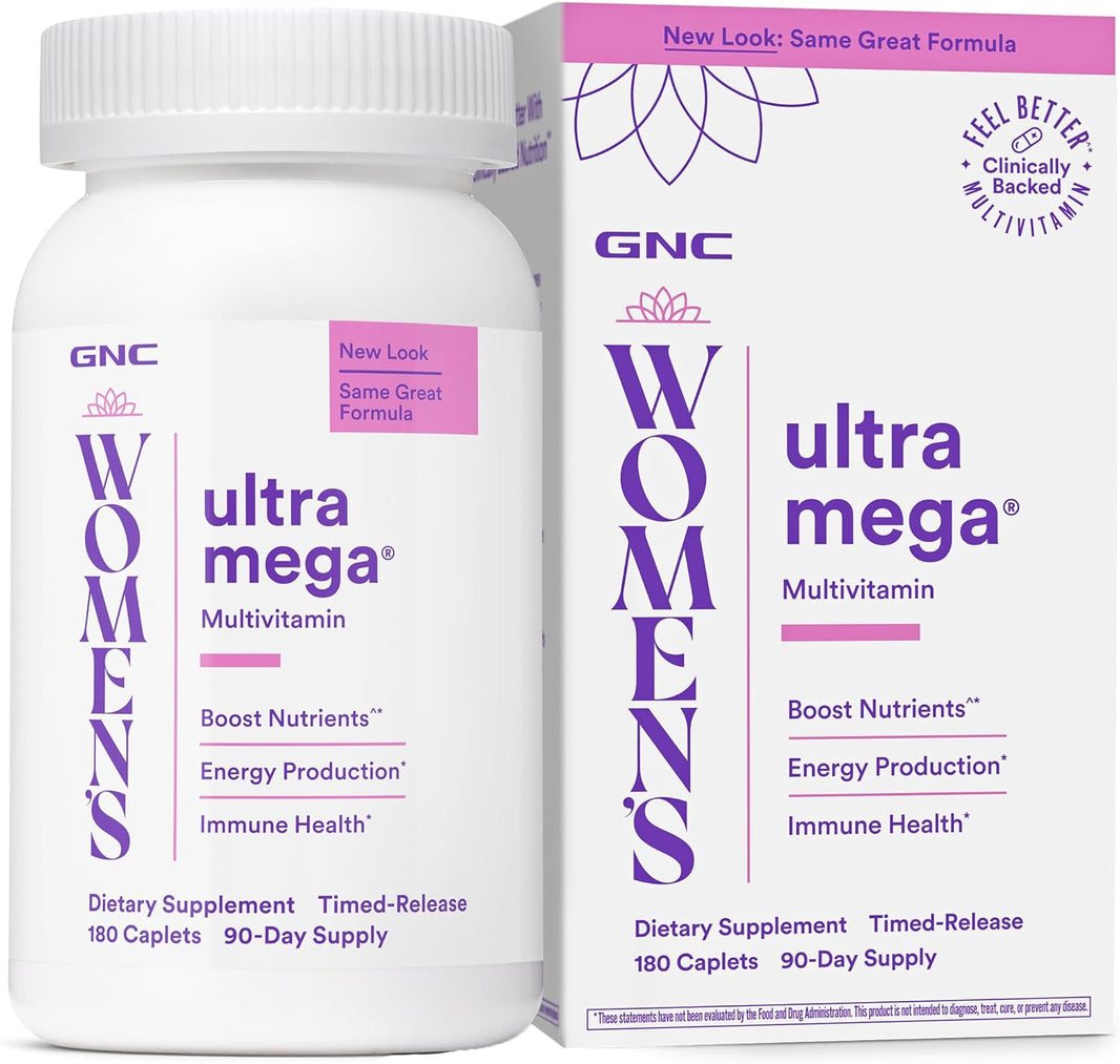 GNC Women's Ultra Mega Multivitamin Caplets, 180 Count (Best By 11/2026)-GNC Women's Ultra Mega Multivitamin Caplets, 180 Count (Best By 11/2026)
