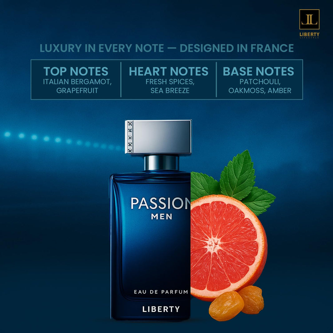 Liberty Luxury Passion Eau De Parfum for Men, Long Lasting Bold Spicy Scent Designed in France, Masculine Cologne That Draws Compliments, Perfume for mens, men's fragrances, Gift for Him 100ml 3.4Oz-Liberty Luxury Passion Eau De Parfum for Men, Long Lasting Bold Spicy Scent Designed in France, Masculine Cologne That Draws Compliments, Perfume for mens, men's fragrances, Gift for Him 100ml 3.4Oz