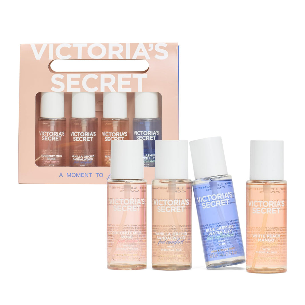 Victoria's Secret Fragrance Mist Collection 4 Piece Mini Mist Gift Set, Assorted Scents, Gift Set for Women-Victoria's Secret Fragrance Mist Collection 4 Piece Mini Mist Gift Set, Assorted Scents, Gift Set for Women