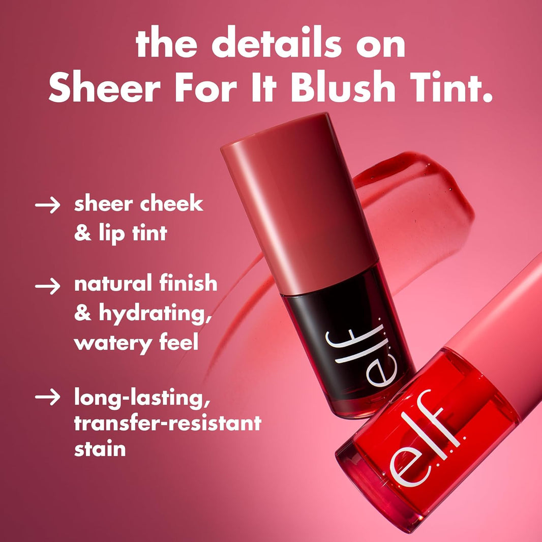 e.l.f. Sheer For It Blush Tint, Multi-Use, Long-Lasting Lip & Cheek Makeup, Creates A Natural Flush Finish, Vegan & Cruelty-Free, Plums Up-e.l.f. Sheer For It Blush Tint, Multi-Use, Long-Lasting Lip & Cheek Makeup, Creates A Natural Flush Finish, Vegan & Cruelty-Free, Plums Up