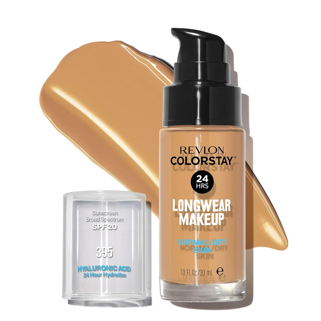 Revlon Liquid Foundation, ColorStay Face Makeup for Normal & Dry Skin, SPF 20, Longwear Medium-Full Coverage with Natural Finish, 240 Medium Beige, 1 Fl Oz-Revlon Liquid Foundation, ColorStay Face Makeup for Normal & Dry Skin, SPF 20, Longwear Medium-Full Coverage with Natural Finish, 240 Medium Beige, 1 Fl Oz