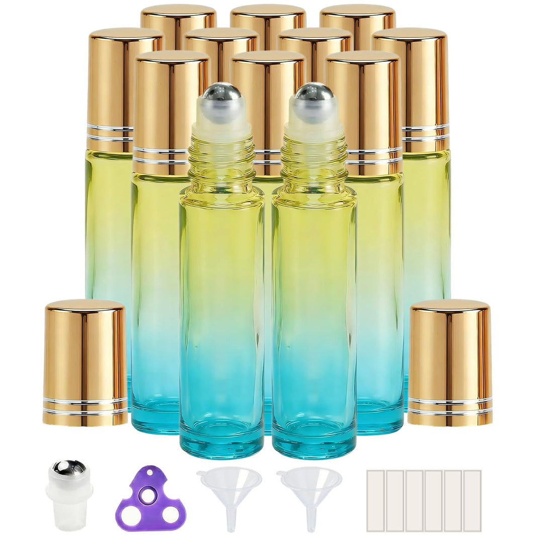 PrettyCare 4 Pack Amber Glass Oil Roller Bottles for Essential Oils 10ml, Roll On Bottles with Stainless Steel Roller Ball Leak-Proof Perfume Travel Refillable Bottle Empty, Beauty & Personal Care-PrettyCare 4 Pack Amber Glass Oil Roller Bottles for Essential Oils 10ml, Roll On Bottles with Stainless Steel Roller Ball Leak-Proof Perfume Travel Refillable Bottle Empty, Beauty & Personal Care