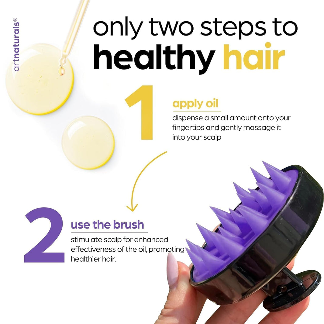ArtNaturals Organic Rosemary Castor Hair Growth Tonic Oil + Massager Hair Regrowth Set, 4 oz with Coconut & Olive Oil, Scalp Treatment for Dry, Damaged & Split Ends-ArtNaturals Organic Rosemary Castor Hair Growth Tonic Oil + Massager Hair Regrowth Set, 4 oz with Coconut & Olive Oil, Scalp Treatment for Dry, Damaged & Split Ends