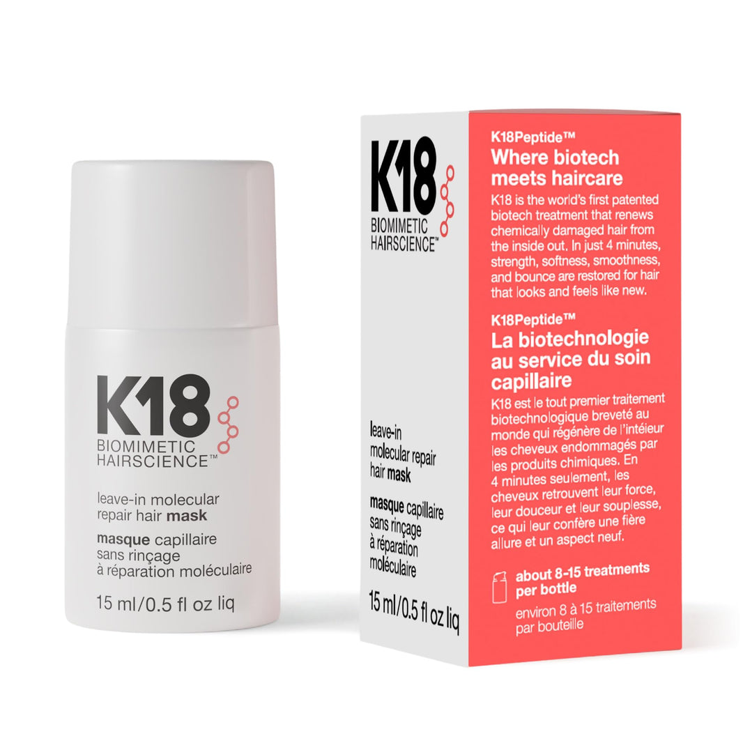 K18 Leave-In Molecular Repair Hair Mask, Patented, Lasting Repair For Dry, Frizzy, Damaged Hair, Reverse Damage In 4 Minutes From Bleach, Color, Chemical Services + Heat-K18 Leave-In Molecular Repair Hair Mask, Patented, Lasting Repair For Dry, Frizzy, Damaged Hair, Reverse Damage In 4 Minutes From Bleach, Color, Chemical Services + Heat