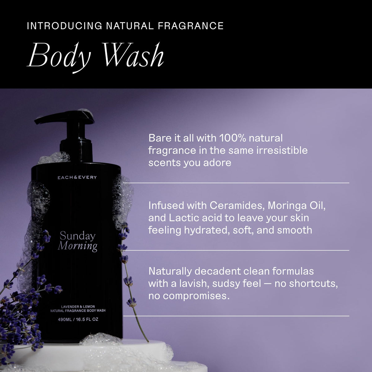 Each & Every Body Wash for Women and Men - Skin Feels Hydrated, Smooth & Soft - Ceramides, Lactic Acid AHA & Moringa Oil - 100% Natural Fragrance Gel - Eternal Summer, Coconut & Lime - 16.5 Fl Oz-Each & Every Body Wash for Women and Men - Skin Feels Hydrated, Smooth & Soft - Ceramides, Lactic Acid AHA & Moringa Oil - 100% Natural Fragrance Gel - Eternal Summer, Coconut & Lime - 16.5 Fl Oz