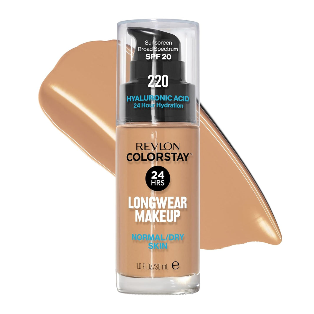 Revlon Liquid Foundation, ColorStay Face Makeup for Normal & Dry Skin, SPF 20, Longwear Medium-Full Coverage with Natural Finish, 240 Medium Beige, 1 Fl Oz-Revlon Liquid Foundation, ColorStay Face Makeup for Normal & Dry Skin, SPF 20, Longwear Medium-Full Coverage with Natural Finish, 240 Medium Beige, 1 Fl Oz