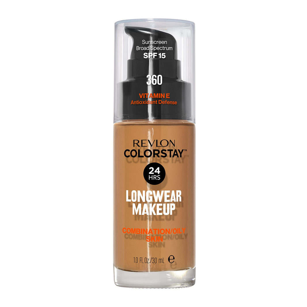 Revlon Liquid Foundation, ColorStay Face Makeup for Combination & Oily Skin, SPF 15, Medium-Full Coverage with Matte Finish, 180 Sand Beige, 1 Fl Oz-Revlon Liquid Foundation, ColorStay Face Makeup for Combination & Oily Skin, SPF 15, Medium-Full Coverage with Matte Finish, 180 Sand Beige, 1 Fl Oz