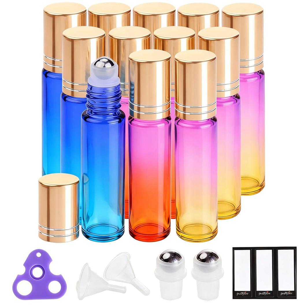 PrettyCare 4 Pack Amber Glass Oil Roller Bottles for Essential Oils 10ml, Roll On Bottles with Stainless Steel Roller Ball Leak-Proof Perfume Travel Refillable Bottle Empty, Beauty & Personal Care-PrettyCare 4 Pack Amber Glass Oil Roller Bottles for Essential Oils 10ml, Roll On Bottles with Stainless Steel Roller Ball Leak-Proof Perfume Travel Refillable Bottle Empty, Beauty & Personal Care