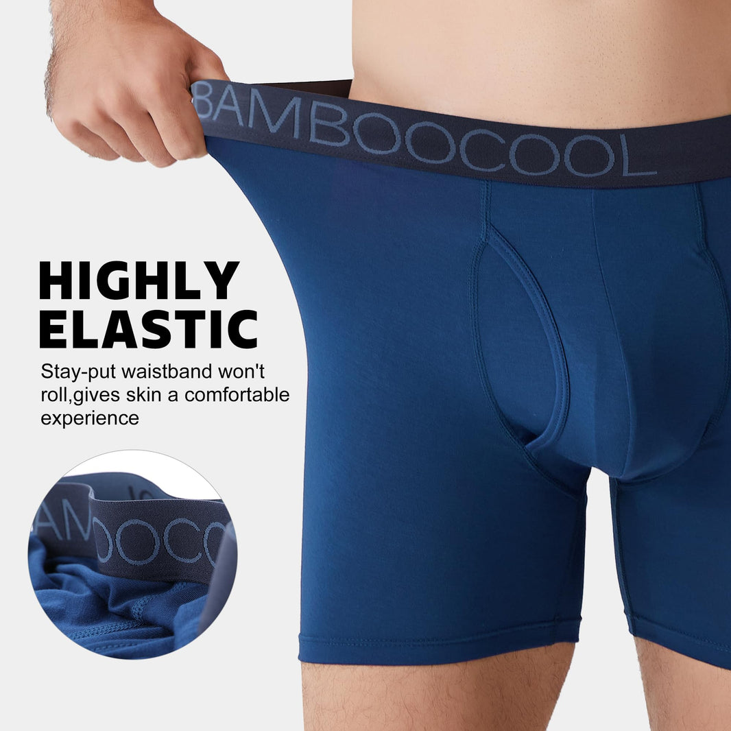 BAMBOO COOL Ultra Soft Mens Underwear Boxer Briefs Multi-pack | Bamboo Fabric‌,No Ride Up,More Breathable Than Cotton-BAMBOO COOL Ultra Soft Mens Underwear Boxer Briefs Multi-pack | Bamboo Fabric‌,No Ride Up,More Breathable Than Cotton