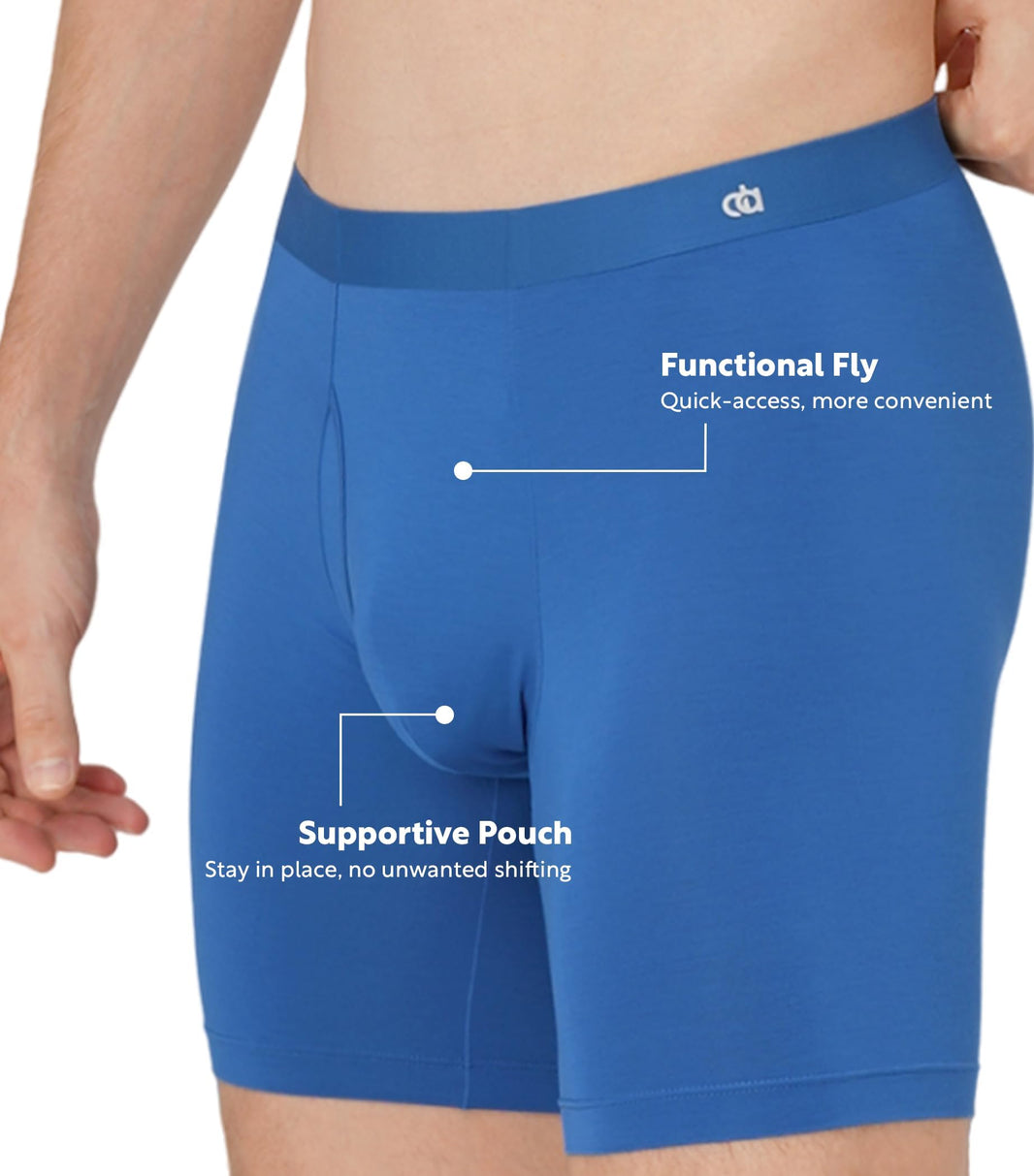 DAVID ARCHY Men's Ultra Soft Underwear Modal Boxer Briefs Slim Fit 6.5" | Second Skin Fabric Breathable, Smooth Low-Profile Waistband, Easy Access Side Fly, Tagless Anti Chafing for All-day Comfort-DAVID ARCHY Men's Ultra Soft Underwear Modal Boxer Briefs Slim Fit 6.5" | Second Skin Fabric Breathable, Smooth Low-Profile Waistband, Easy Access Side Fly, Tagless Anti Chafing for All-day Comfort
