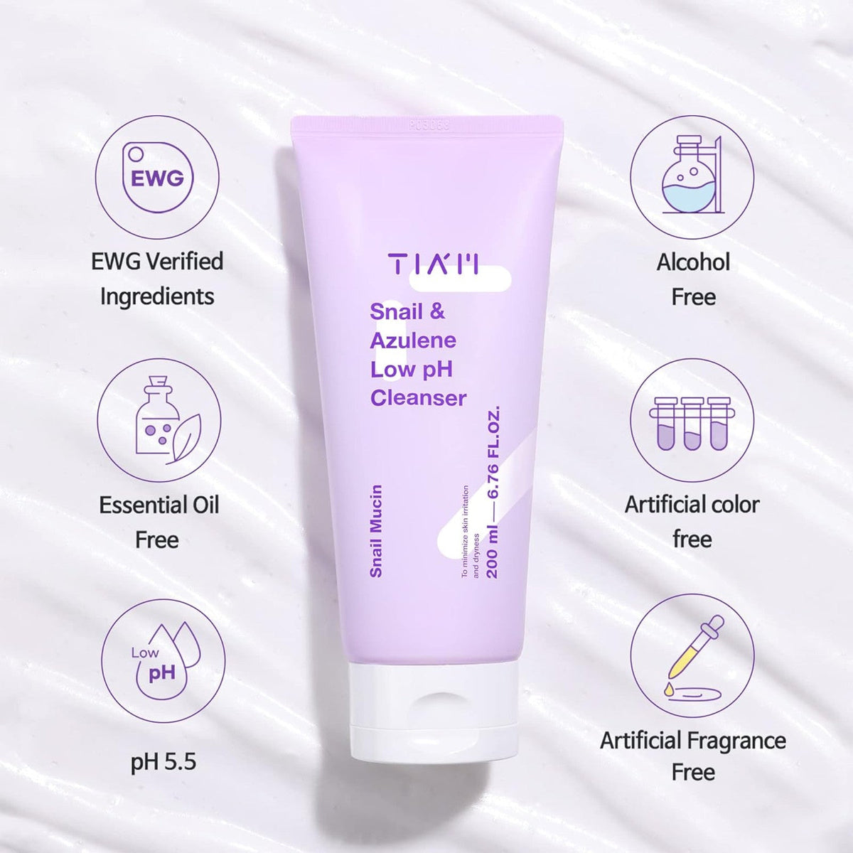 TIA'M Snail & Azulene Low pH Cleanser-TIA'M Snail & Azulene Low pH Cleanser