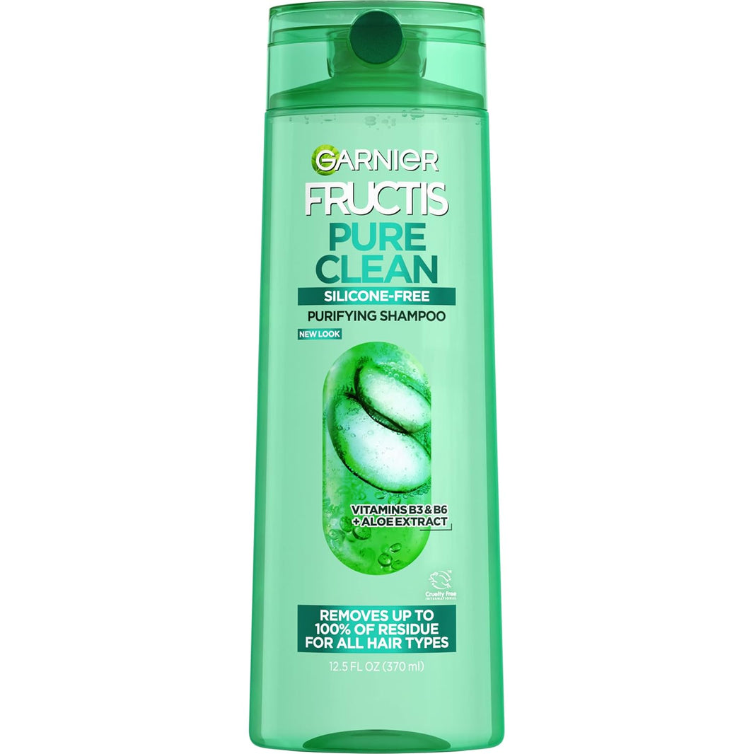 Garnier Fructis Pure Clean Purifying Shampoo, Silicone-Free, 12.5 Fl Oz, 1 Count (Packaging May Vary)-Garnier Fructis Pure Clean Purifying Shampoo, Silicone-Free, 12.5 Fl Oz, 1 Count (Packaging May Vary)