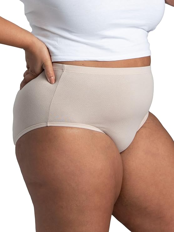 Fruit Of The Loom Womens Breathable Underwear, Moisture Wicking Keeps You Cool & Comfortable, Available In Plus Size Briefs, Cotton Mesh - Plus Size Brief - 10 Pack - Pink/Cream/Blue, 10 US-Fruit Of The Loom Womens Breathable Underwear, Moisture Wicking Keeps You Cool & Comfortable, Available In Plus Size Briefs, Cotton Mesh - Plus Size Brief - 10 Pack - Pink/Cream/Blue, 10 US