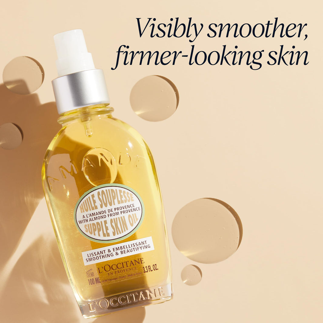 L'OCCITANE Almond Body Oil, Moisturizes, Nourishes, Hydrates, Softens Dry Skin, Absorbs Fast, Lightweight, Non-Greasy, Luxurious Post-Shower Skincare-L'OCCITANE Almond Body Oil, Moisturizes, Nourishes, Hydrates, Softens Dry Skin, Absorbs Fast, Lightweight, Non-Greasy, Luxurious Post-Shower Skincare