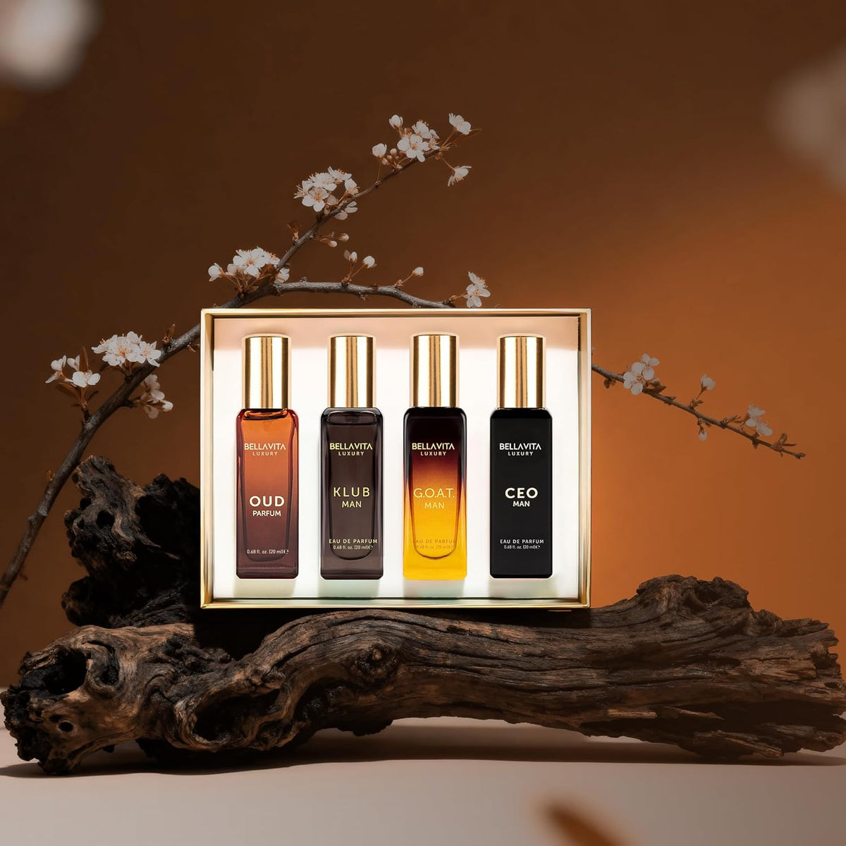 BellaVita Luxury Men's Perfume Gift Set with CEO Man, G.O.A.T., KLUB & OUD | 4 x 20ml (80ml) | Long Lasting Perfume for Men | Citrus, Woody, Patchouli & Caramel Notes | Gift for Father's Day-BellaVita Luxury Men's Perfume Gift Set with CEO Man, G.O.A.T., KLUB & OUD | 4 x 20ml (80ml) | Long Lasting Perfume for Men | Citrus, Woody, Patchouli & Caramel Notes | Gift for Father's Day