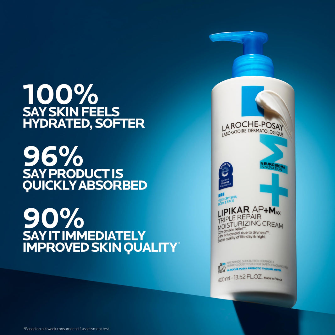 La Roche-Posay Lipikar AP+MAX Triple Repair Moisturizing Body Cream | Face & Body Lotion for Dry Skin with Shea Butter & Niacinamide | Gentle Moisturizer for Very Dry, Rough & Sensitive Skin-La Roche-Posay Lipikar AP+MAX Triple Repair Moisturizing Body Cream | Face & Body Lotion for Dry Skin with Shea Butter & Niacinamide | Gentle Moisturizer for Very Dry, Rough & Sensitive Skin