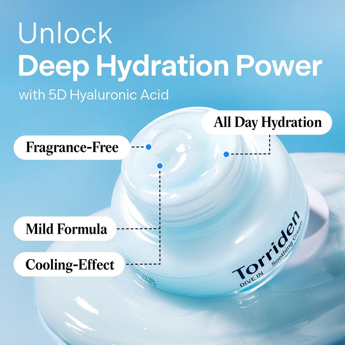 Torriden Dive In Low Molecular Hyaluronic Acid Soothing Cream-Torriden Dive In Low Molecular Hyaluronic Acid Soothing Cream