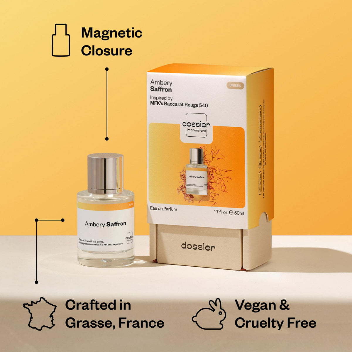 Dossier - Ambery Vanilla - Eau de Parfum - Vanilla Perfume - Inspired by Black Opium - Long-Lasting Fragrance - Feminine - 1.7 fl oz (50ml)-Dossier - Ambery Vanilla - Eau de Parfum - Vanilla Perfume - Inspired by Black Opium - Long-Lasting Fragrance - Feminine - 1.7 fl oz (50ml)
