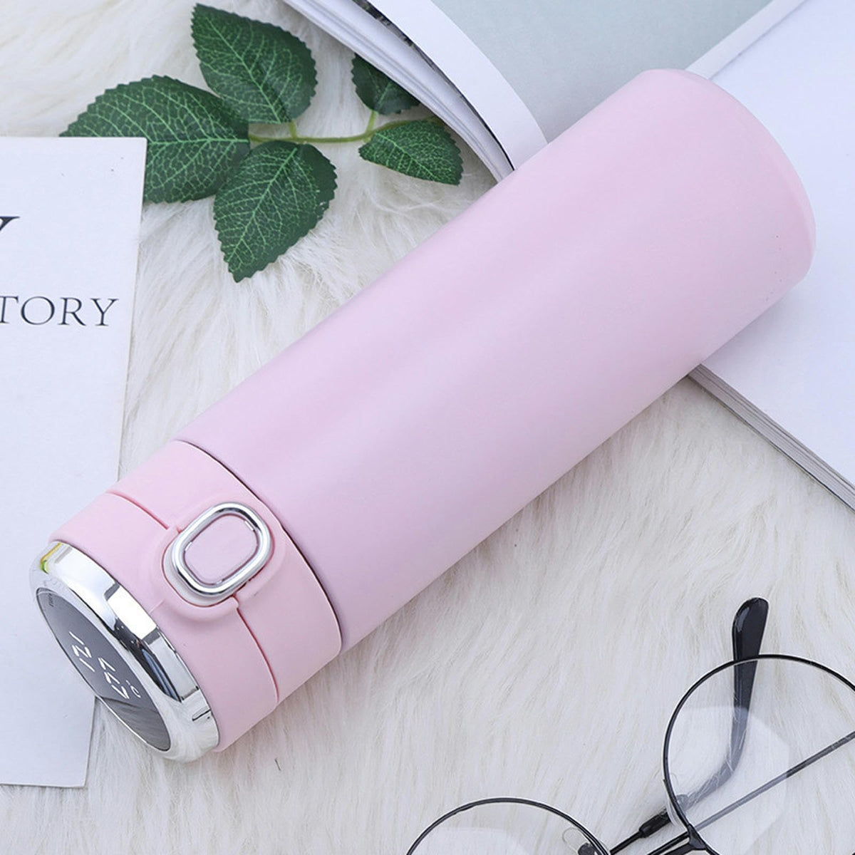 Intelligent Temperature Measurement And Bouncing Insulation Cup, Outdoor Leisure And Casual Business Gift Cup-Pink-300ml  (Clearance)-Intelligent Temperature Measurement And Bouncing Insulation Cup, Outdoor Leisure And Casual Business Gift Cup-Pink-300ml  (Clearance)