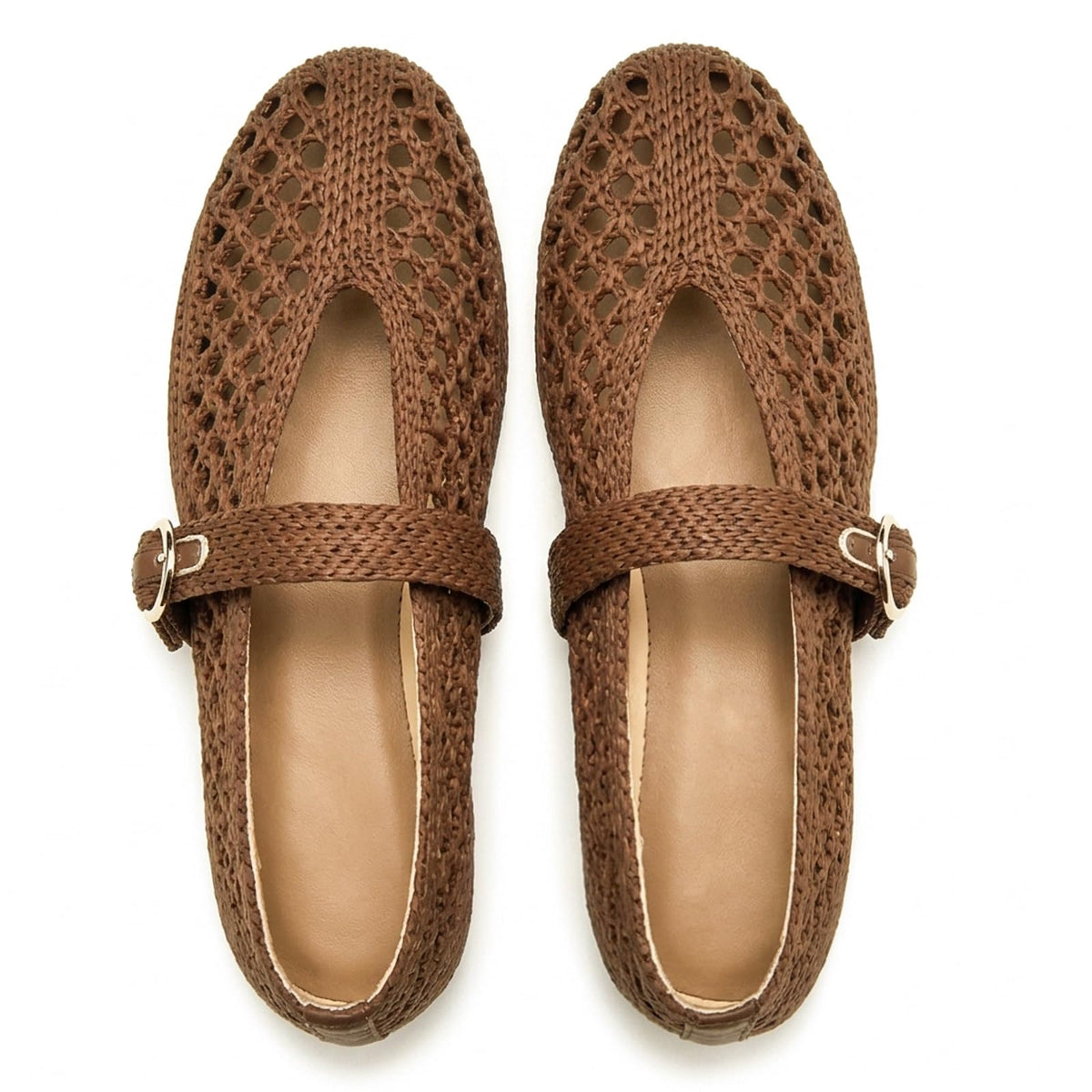 Woven Ballet Flats Women Mesh Raffia Flats Round Toe Mary Janes Comfortable Ballerina Flat Shoes-Woven Ballet Flats Women Mesh Raffia Flats Round Toe Mary Janes Comfortable Ballerina Flat Shoes
