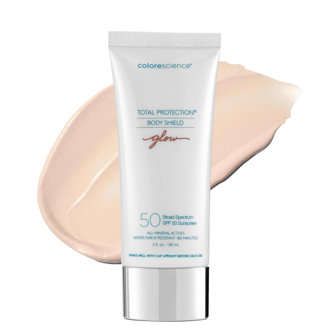 Total Protection® Body Shield Glow SPF 50, Lightweight Pearlescent Zinc Oxide Formula, Environmental Defense Against Blue Light & Pollution, For All Skin Types, 3 fl. oz-Total Protection® Body Shield Glow SPF 50, Lightweight Pearlescent Zinc Oxide Formula, Environmental Defense Against Blue Light & Pollution, For All Skin Types, 3 fl. oz