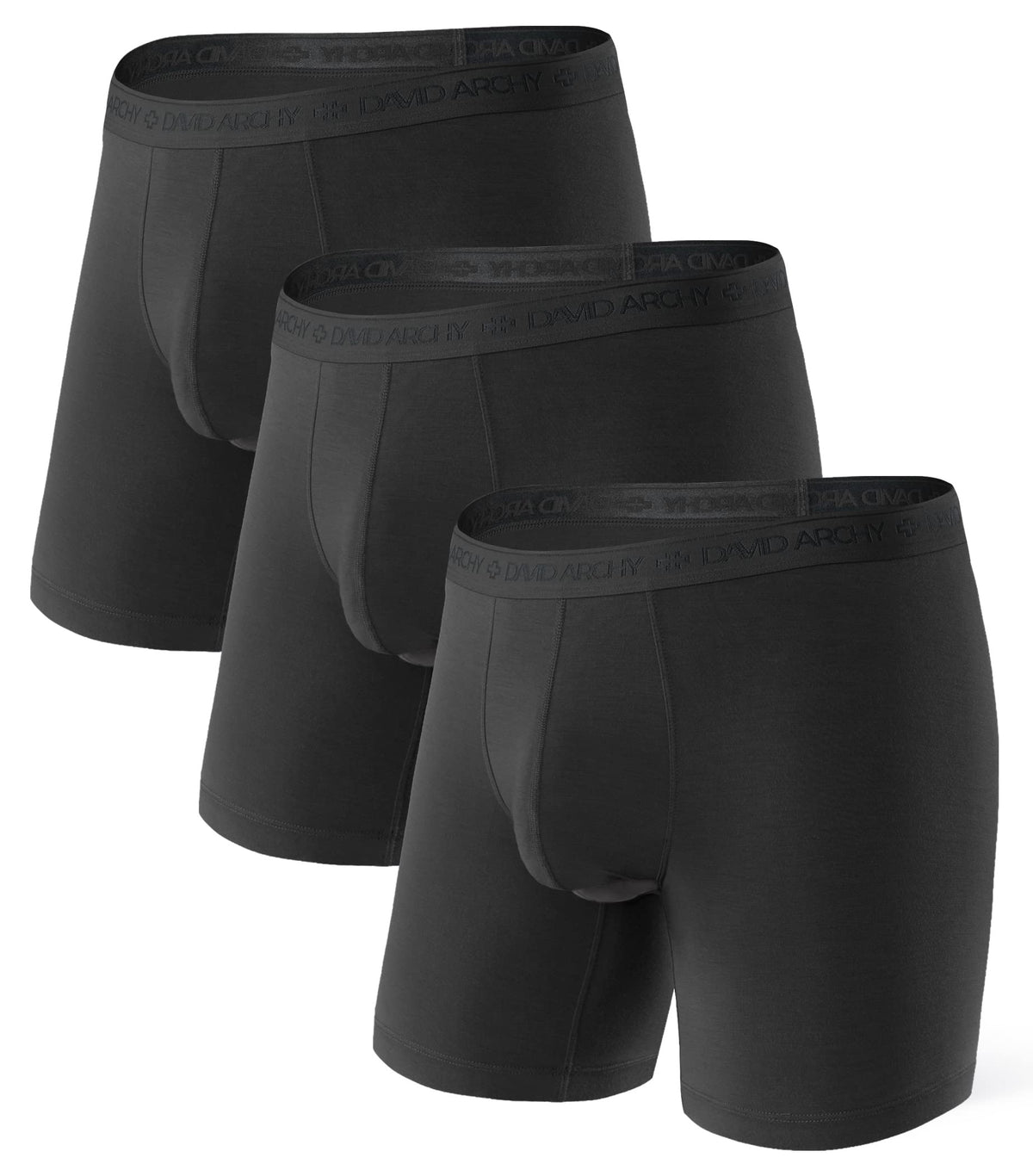 DAVID ARCHY Men's Underwear Modal Boxer Briefs Trunks Multi-Pack | Dual Pouch with Fly, Ultra Soft Second Skin Feel, Breathable Stretch Spandex, Anti Chafing, Daily Lounging Work Travel-DAVID ARCHY Men's Underwear Modal Boxer Briefs Trunks Multi-Pack | Dual Pouch with Fly, Ultra Soft Second Skin Feel, Breathable Stretch Spandex, Anti Chafing, Daily Lounging Work Travel