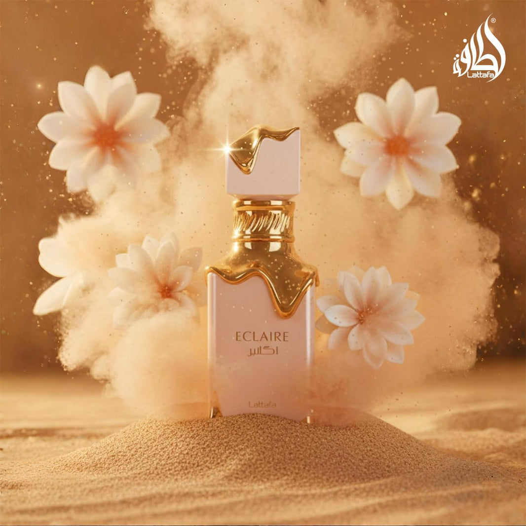 Lattafa Eclaire - Vanilla, Caramel, Sweet, Floral - Eau de Parfum Long-Lasting Fragrance for Women, 3.40 Ounce / 100 ml-Lattafa Eclaire - Vanilla, Caramel, Sweet, Floral - Eau de Parfum Long-Lasting Fragrance for Women, 3.40 Ounce / 100 ml