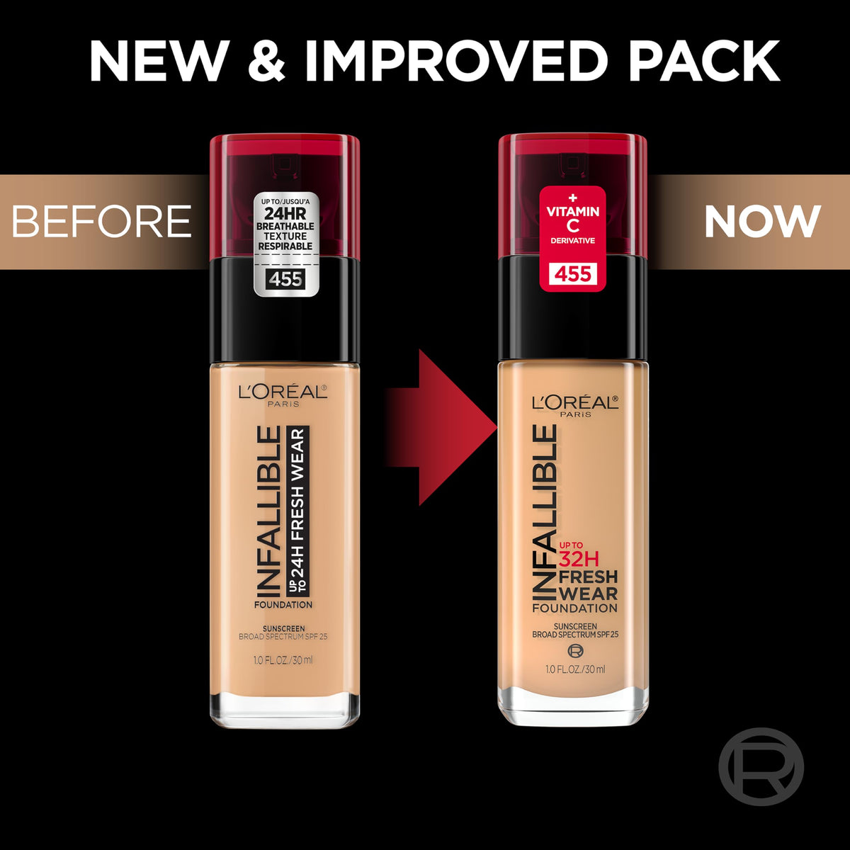 L'Oreal Paris Makeup Infallible Up to 32 Hour Fresh Wear Lightweight Foundation, 405 Porcelain, 1 Fl Oz, Packaging May Vary-L'Oreal Paris Makeup Infallible Up to 32 Hour Fresh Wear Lightweight Foundation, 405 Porcelain, 1 Fl Oz, Packaging May Vary