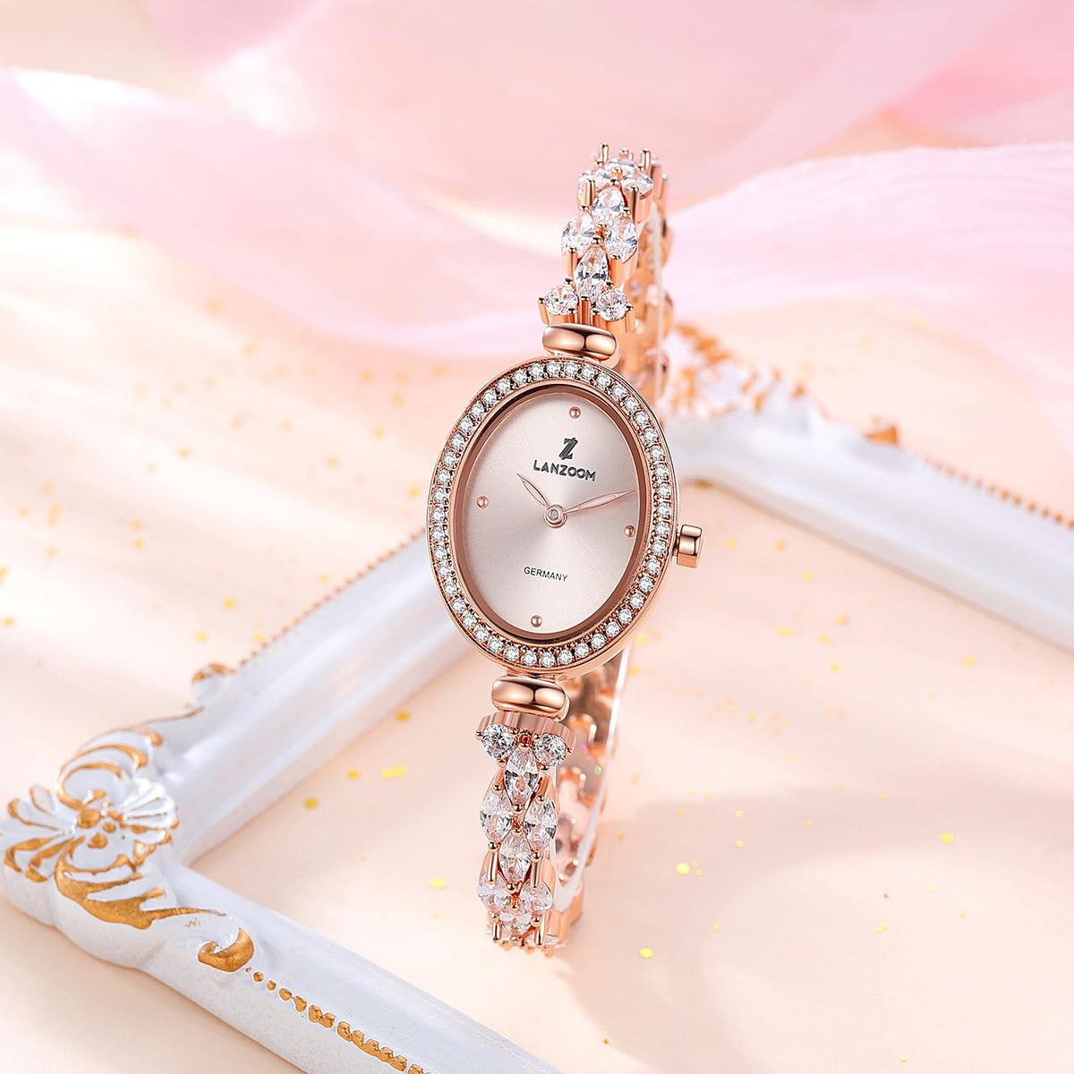 LANZOOM Retro Women's Quartz Watch - Stainless Steel case,Gold Filled, Ideal Gift for Holidays and Special Occasions.-LANZOOM Retro Women's Quartz Watch - Stainless Steel case,Gold Filled, Ideal Gift for Holidays and Special Occasions.