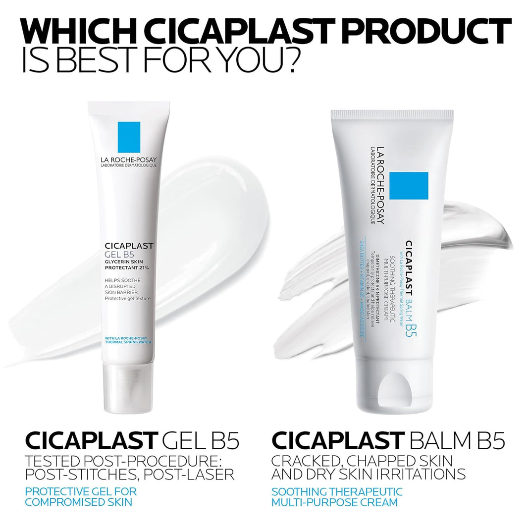 La Roche-Posay Cicaplast Gel B5, Protective Repair Gel for Cracked, Chapped Skin with Madecassoside and Glycerin, Tested Post-Procedure, Post-Stitches, Post-Laser, 1.35 Fl Oz-La Roche-Posay Cicaplast Gel B5, Protective Repair Gel for Cracked, Chapped Skin with Madecassoside and Glycerin, Tested Post-Procedure, Post-Stitches, Post-Laser, 1.35 Fl Oz