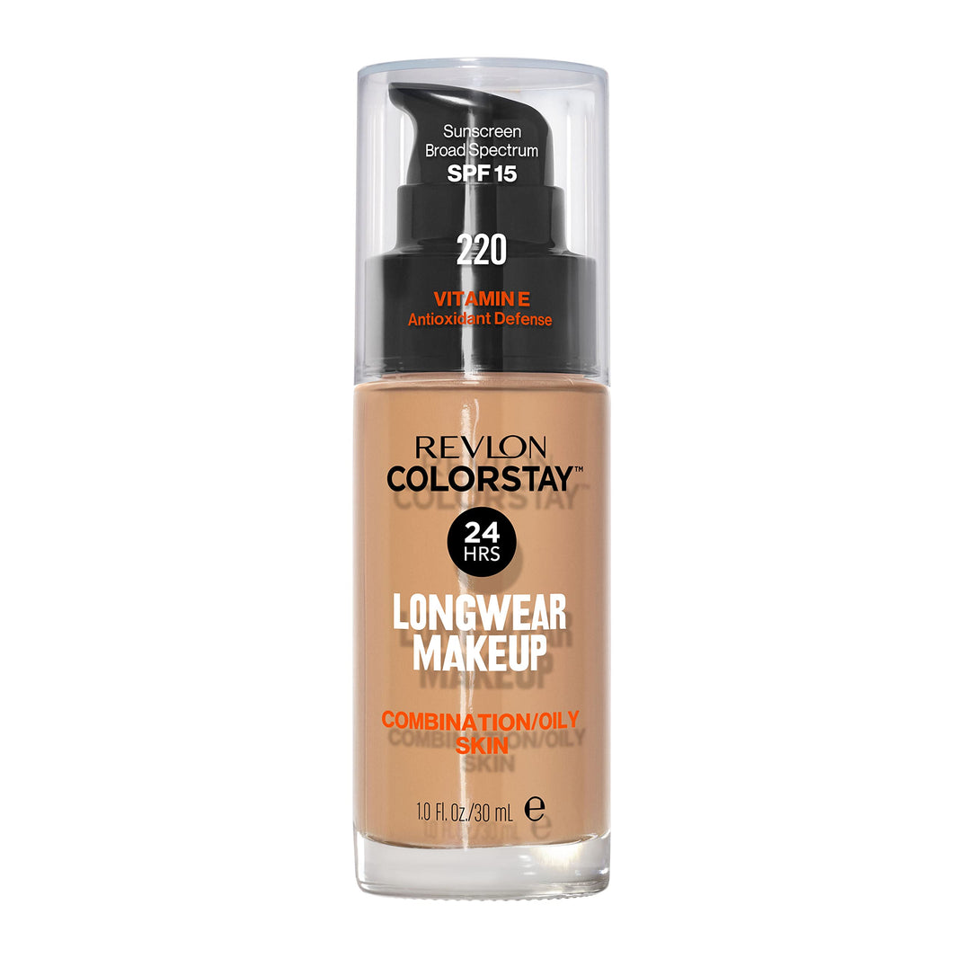 Revlon Liquid Foundation, ColorStay Face Makeup for Combination & Oily Skin, SPF 15, Medium-Full Coverage with Matte Finish, 180 Sand Beige, 1 Fl Oz-Revlon Liquid Foundation, ColorStay Face Makeup for Combination & Oily Skin, SPF 15, Medium-Full Coverage with Matte Finish, 180 Sand Beige, 1 Fl Oz