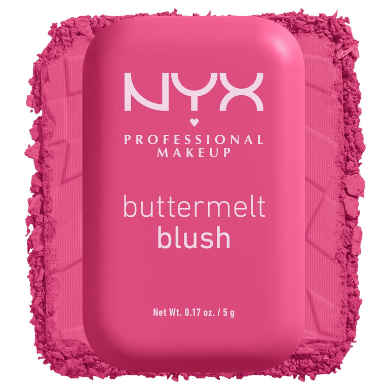 NYX PROFESSIONAL MAKEUP Buttermelt Powder Blush, Fade and Transfer-Resistant Blush, Up to 12HR Make Up Wear, Vegan Formula - For The Butta