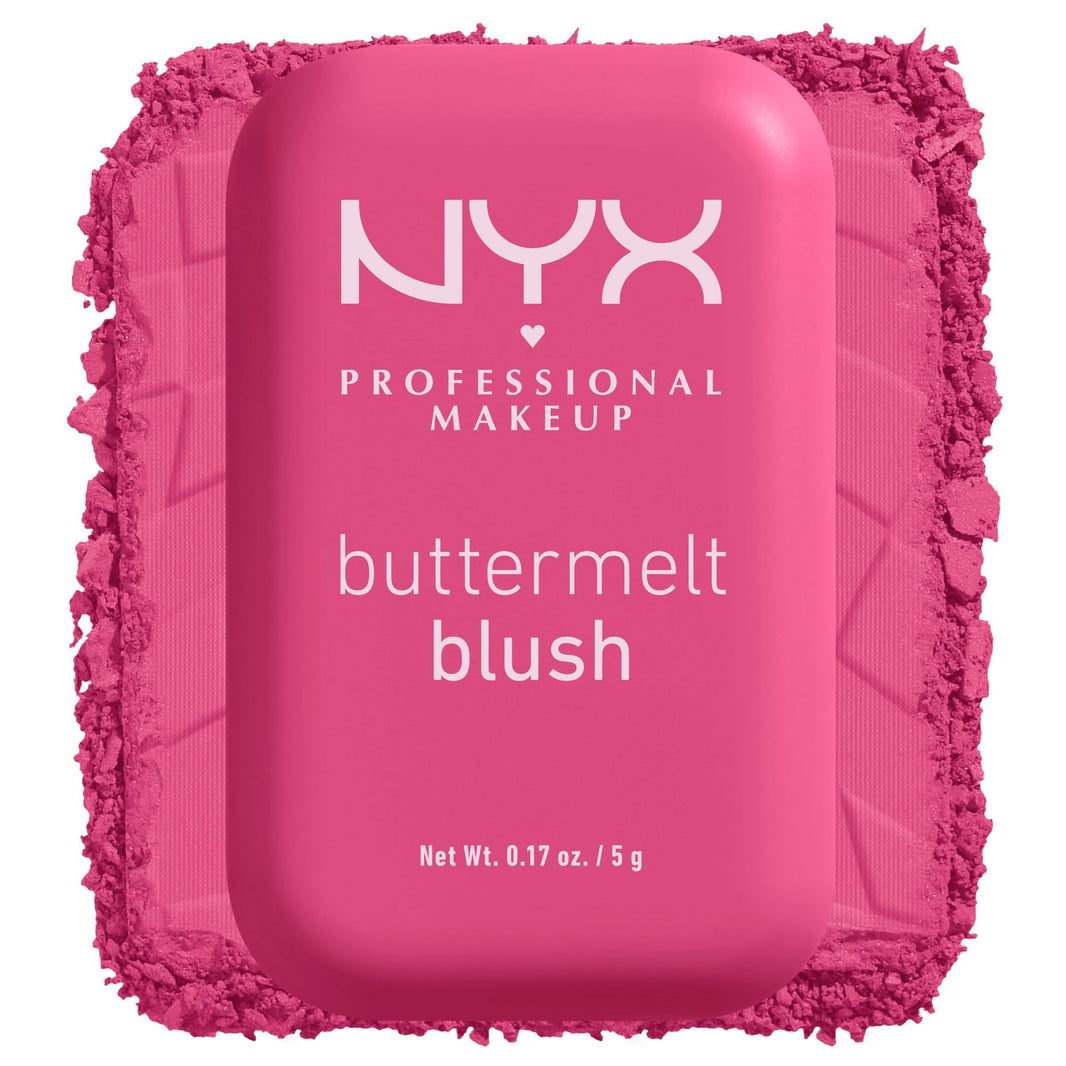 NYX PROFESSIONAL MAKEUP Buttermelt Powder Blush, Fade and Transfer-Resistant Blush, Up to 12HR Make Up Wear, Vegan Formula - For The Butta-NYX PROFESSIONAL MAKEUP Buttermelt Powder Blush, Fade and Transfer-Resistant Blush, Up to 12HR Make Up Wear, Vegan Formula - For The Butta