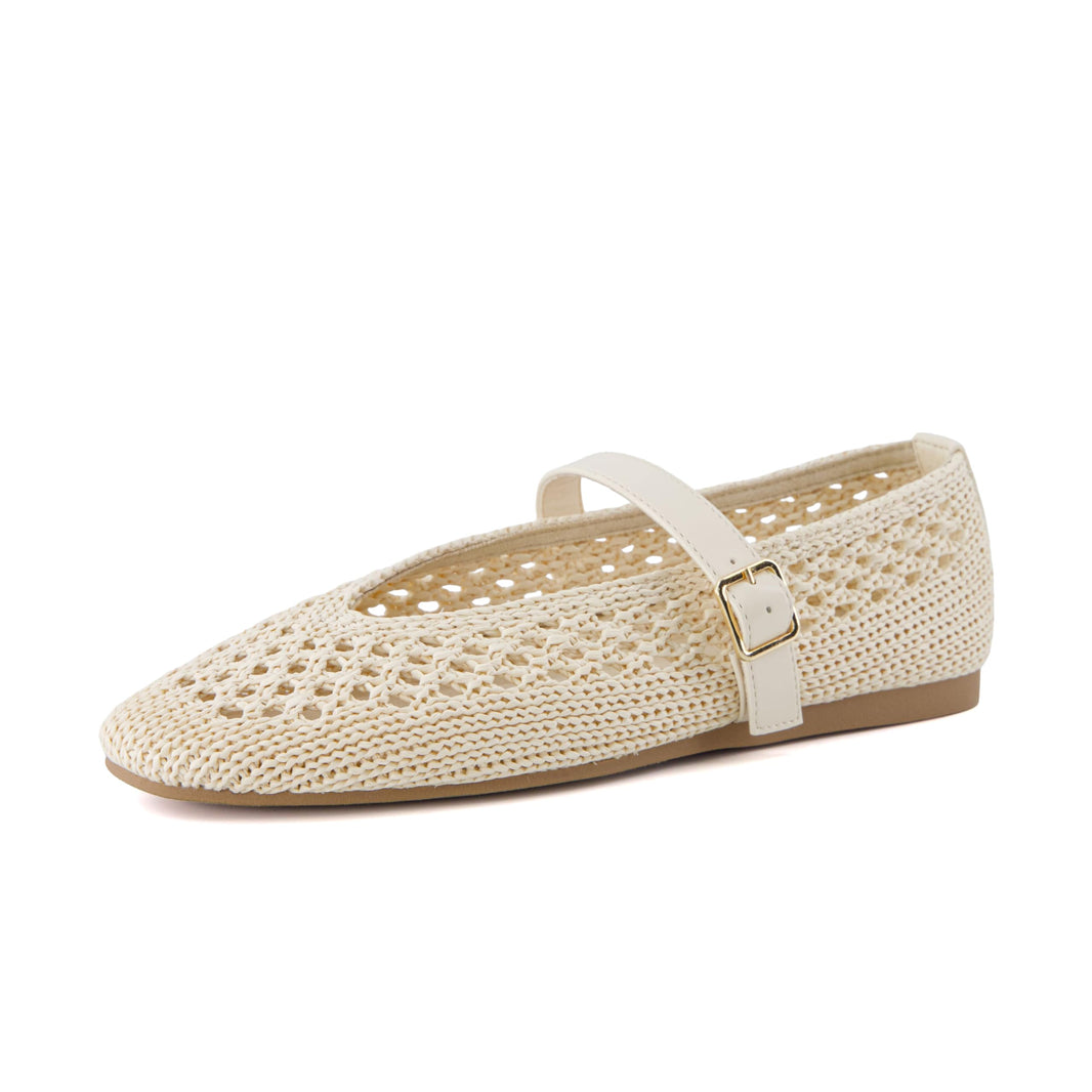 CUSHIONAIRE Graff Mary Jane Shoes for Women, Woven Ballet Flats with Adjustable Buckle Strap, Lightweight Slip On Shoes-CUSHIONAIRE Graff Mary Jane Shoes for Women, Woven Ballet Flats with Adjustable Buckle Strap, Lightweight Slip On Shoes