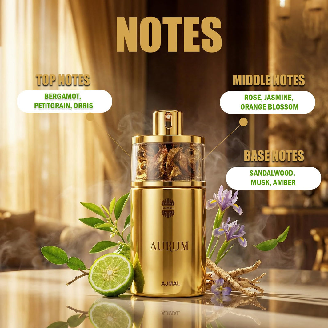 Ajmal Aurum Eau de Parfum 2.5 oz (75 ml) for Women | Fresh, Fruity & Floral Oriental Perfume with Amber, Musk & Vanilla | Long-Lasting Luxury Scent from Dubai-Ajmal Aurum Eau de Parfum 2.5 oz (75 ml) for Women | Fresh, Fruity & Floral Oriental Perfume with Amber, Musk & Vanilla | Long-Lasting Luxury Scent from Dubai
