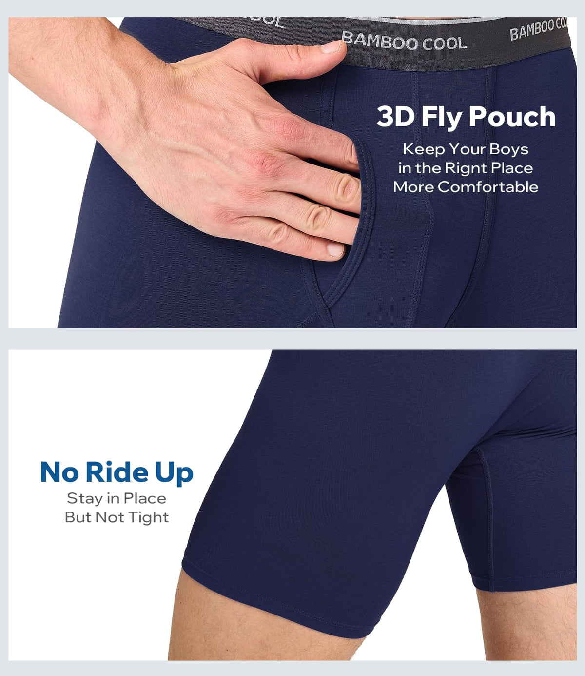 BAMBOO COOL Ultra Soft Mens Underwear Boxer Briefs Multi-pack | Bamboo Fabric‌,No Ride Up,More Breathable Than Cotton-BAMBOO COOL Ultra Soft Mens Underwear Boxer Briefs Multi-pack | Bamboo Fabric‌,No Ride Up,More Breathable Than Cotton