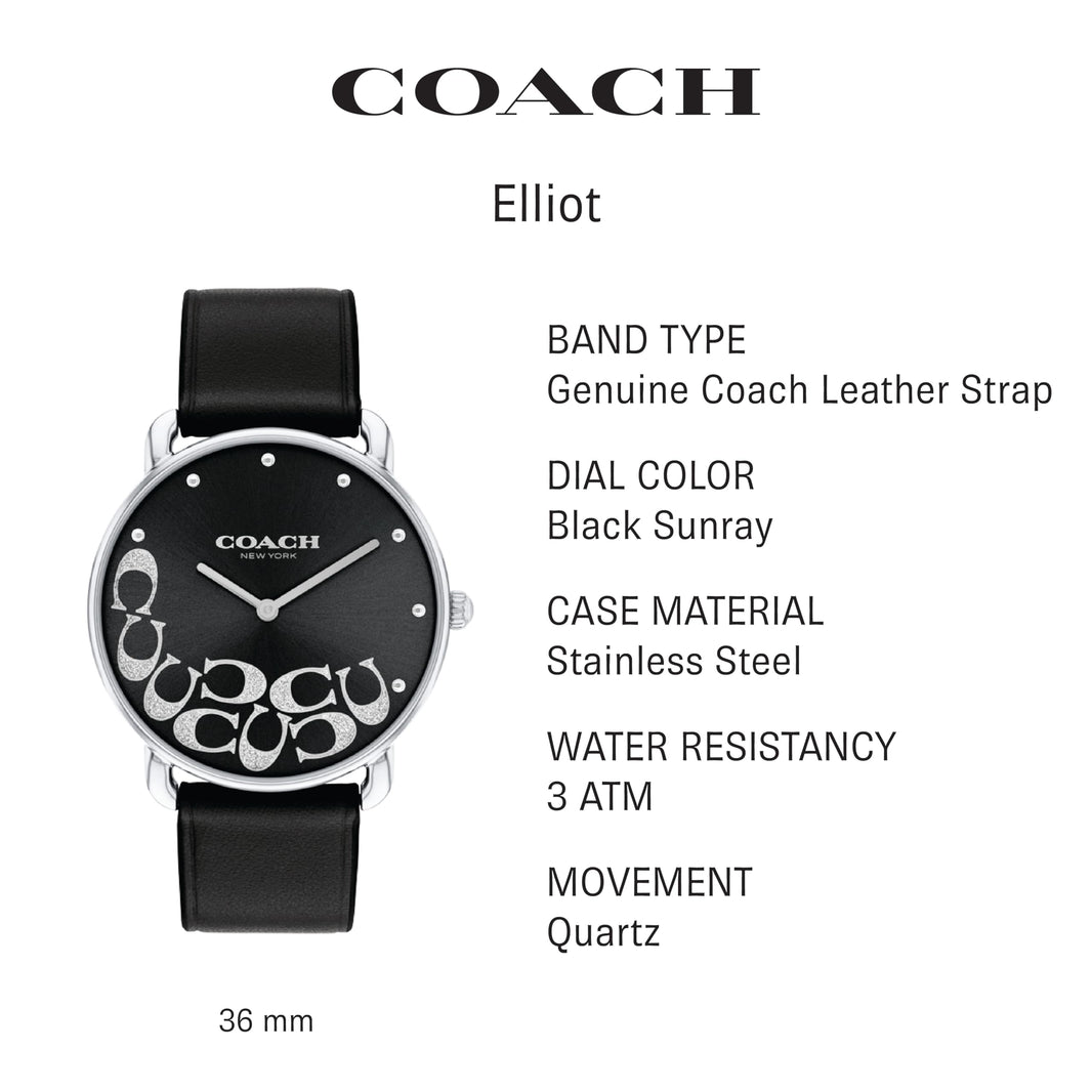 COACH Elliot Women's Watch | Sleek Design with Scattered Charms | Timeless Style for Every Occasion | Gift for Her | Water-Resistant-COACH Elliot Women's Watch | Sleek Design with Scattered Charms | Timeless Style for Every Occasion | Gift for Her | Water-Resistant