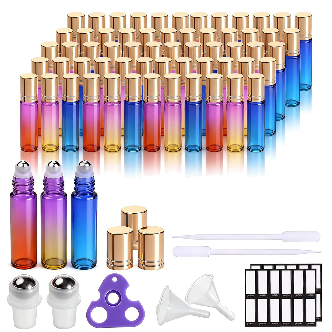 PrettyCare 4 Pack Amber Glass Oil Roller Bottles for Essential Oils 10ml, Roll On Bottles with Stainless Steel Roller Ball Leak-Proof Perfume Travel Refillable Bottle Empty, Beauty & Personal Care-PrettyCare 4 Pack Amber Glass Oil Roller Bottles for Essential Oils 10ml, Roll On Bottles with Stainless Steel Roller Ball Leak-Proof Perfume Travel Refillable Bottle Empty, Beauty & Personal Care