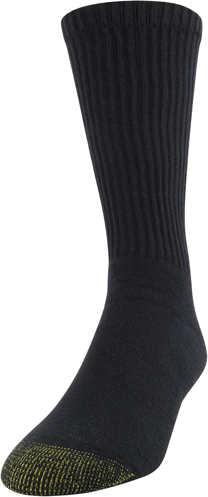 GOLDTOE Men's 656s Crew Athletic Socks, Multipairs, Black (6-Pairs), Large (Clearance)-GOLDTOE Men's 656s Crew Athletic Socks, Multipairs, Black (6-Pairs), Large (Clearance)