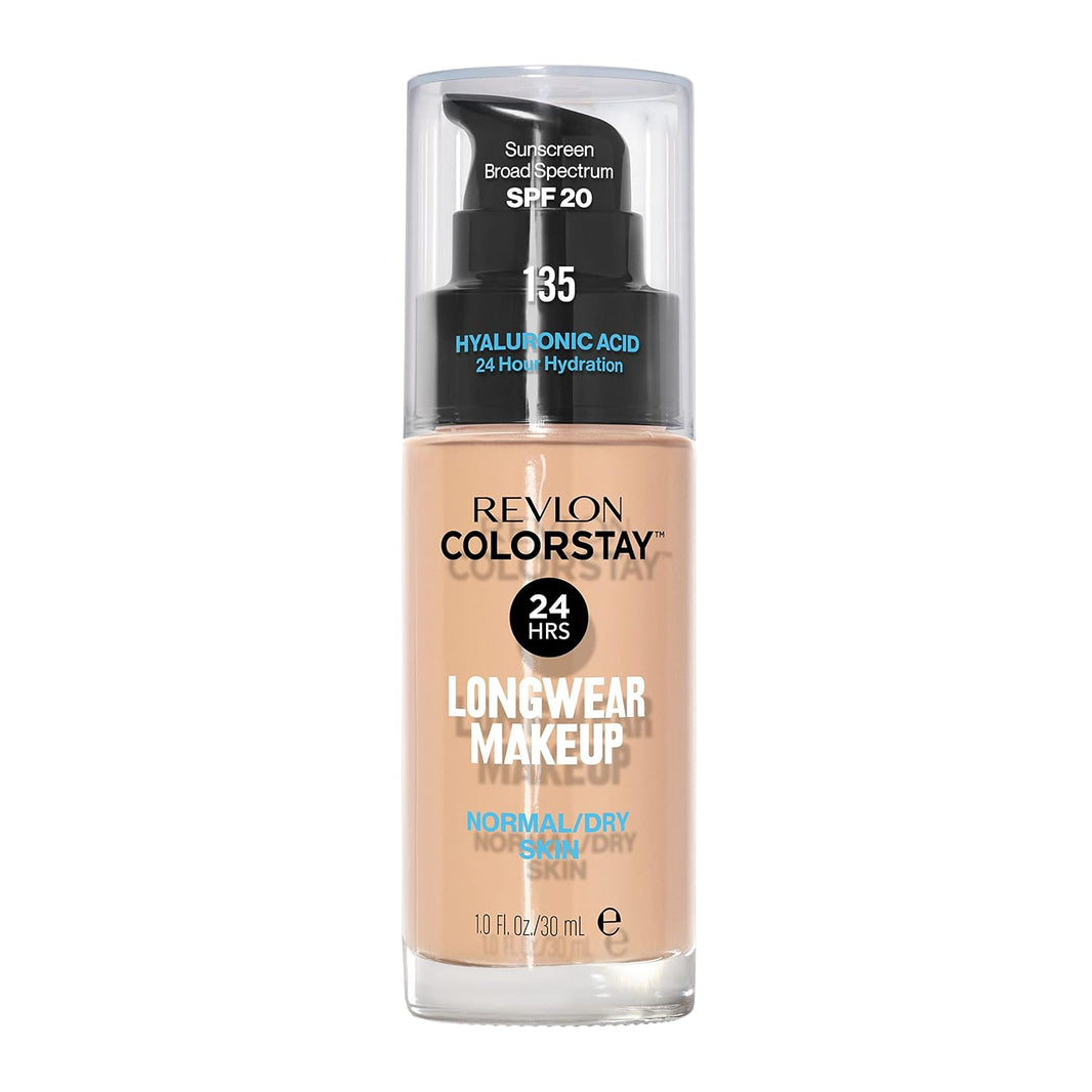 Revlon Liquid Foundation, ColorStay Face Makeup for Normal & Dry Skin, SPF 20, Longwear Medium-Full Coverage with Natural Finish, 240 Medium Beige, 1 Fl Oz-Revlon Liquid Foundation, ColorStay Face Makeup for Normal & Dry Skin, SPF 20, Longwear Medium-Full Coverage with Natural Finish, 240 Medium Beige, 1 Fl Oz