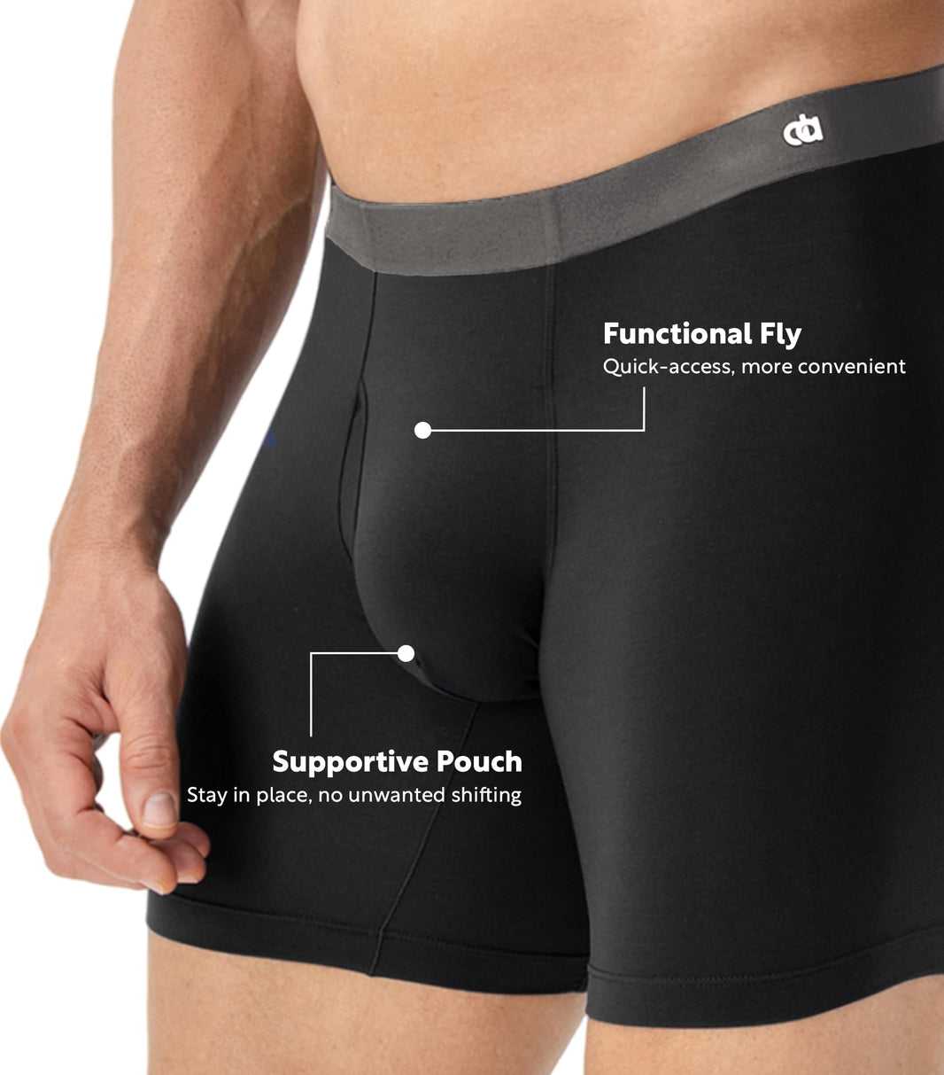 DAVID ARCHY Men's Ultra Soft Underwear Modal Boxer Briefs Slim Fit 6.5" | Second Skin Fabric Breathable, Smooth Low-Profile Waistband, Easy Access Side Fly, Tagless Anti Chafing for All-day Comfort-DAVID ARCHY Men's Ultra Soft Underwear Modal Boxer Briefs Slim Fit 6.5" | Second Skin Fabric Breathable, Smooth Low-Profile Waistband, Easy Access Side Fly, Tagless Anti Chafing for All-day Comfort