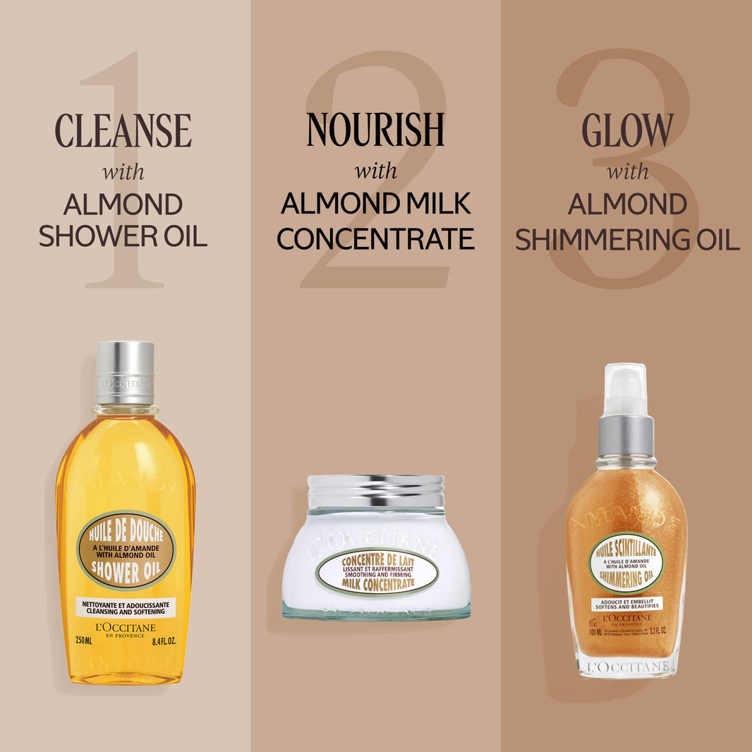 L'OCCITANE Almond Body Oil, Moisturizes, Nourishes, Hydrates, Softens Dry Skin, Absorbs Fast, Lightweight, Non-Greasy, Luxurious Post-Shower Skincare-L'OCCITANE Almond Body Oil, Moisturizes, Nourishes, Hydrates, Softens Dry Skin, Absorbs Fast, Lightweight, Non-Greasy, Luxurious Post-Shower Skincare