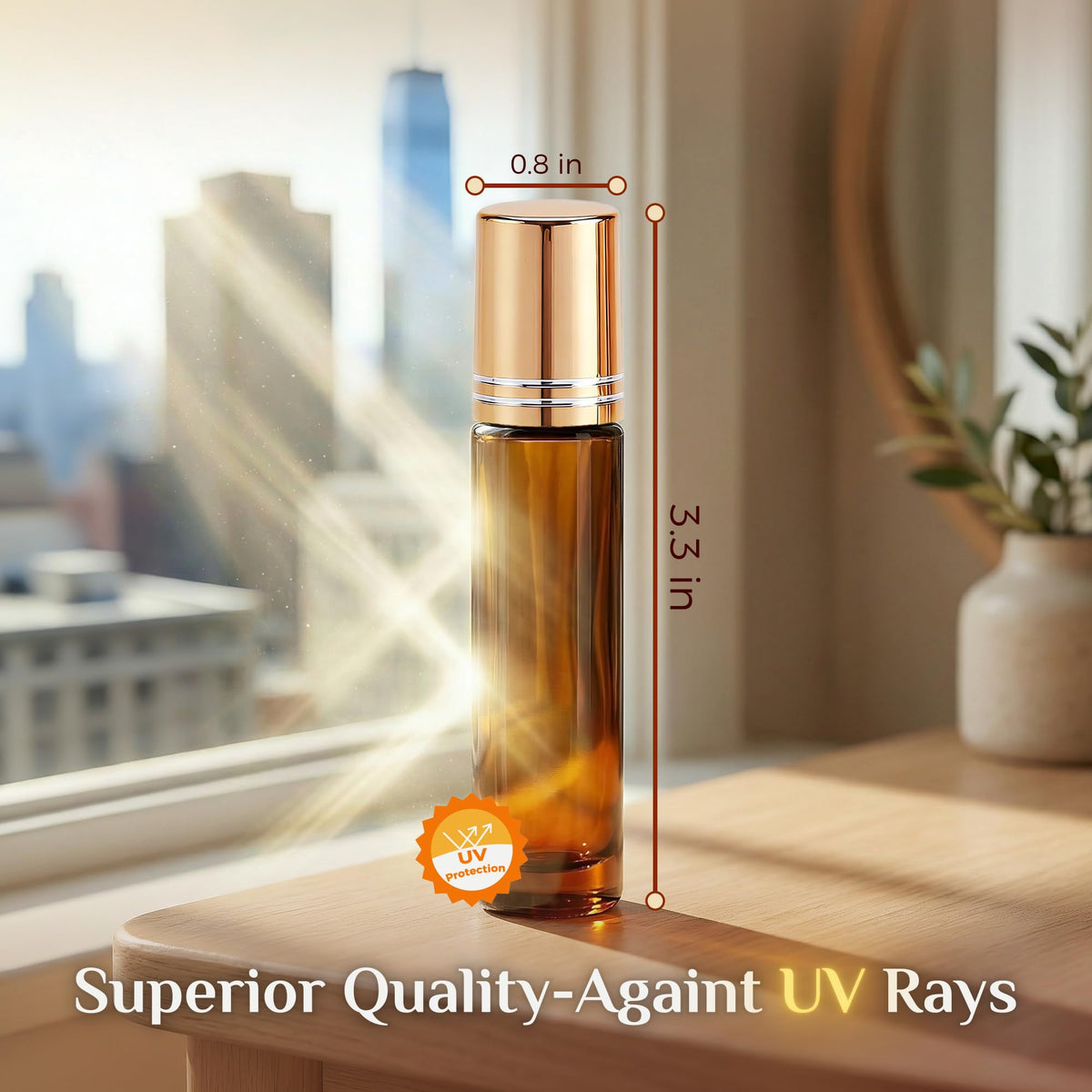 PrettyCare 4 Pack Amber Glass Oil Roller Bottles for Essential Oils 10ml, Roll On Bottles with Stainless Steel Roller Ball Leak-Proof Perfume Travel Refillable Bottle Empty, Beauty & Personal Care-PrettyCare 4 Pack Amber Glass Oil Roller Bottles for Essential Oils 10ml, Roll On Bottles with Stainless Steel Roller Ball Leak-Proof Perfume Travel Refillable Bottle Empty, Beauty & Personal Care